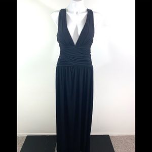 Black formal knit maxi dress